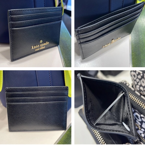 Kate Spade Madison Saffiano Leather Small Slim Card Holder
COLOR: Black 
NWT - Picture 16 of 16